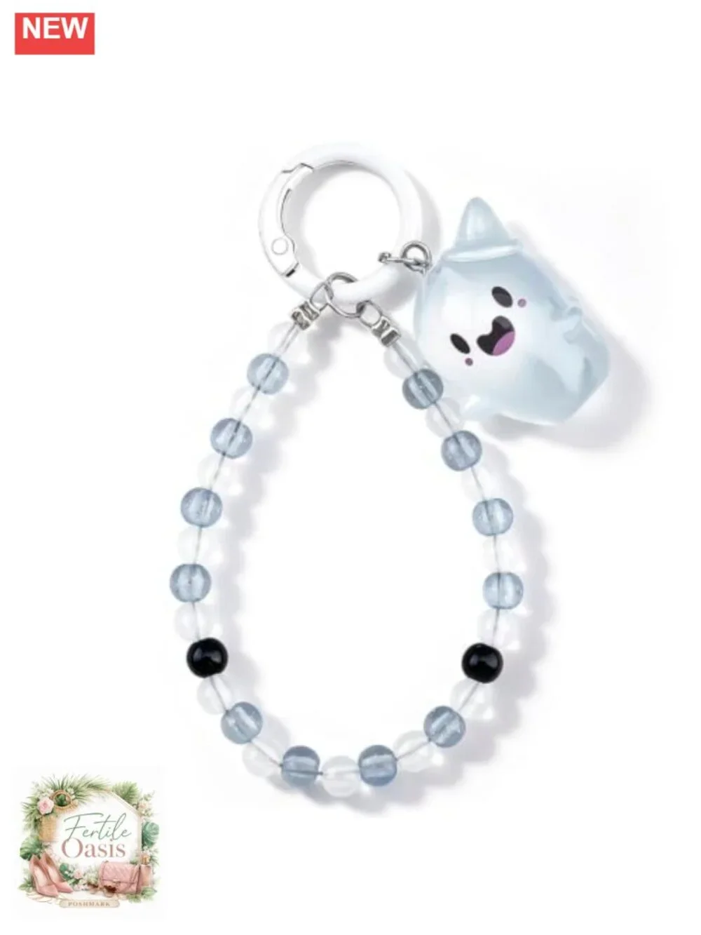 Glow in the Dark Ghost Keychain Resin Cute Halloween Accessory for Keys Bags